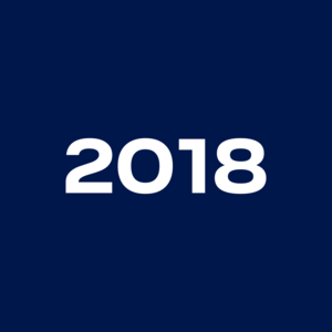 White, bold numbers 2018 are shown in the center on a dark blue background.